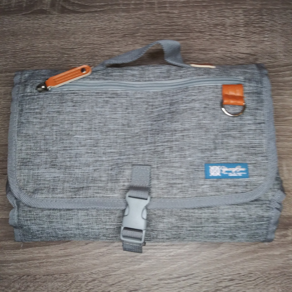 YazzyBoa Heather Gray Portable / Travel Polyester / Foam Baby Changing Pad